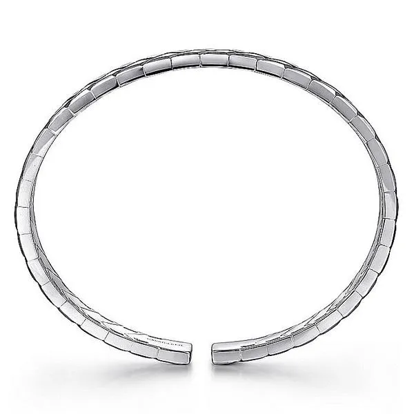 Gabriel & Co Sterling Silver Mens Herringbone Cuff Bangle Image 3 Toner Jewelers Overland Park, KS