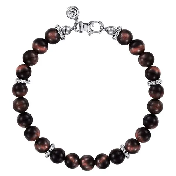 Gabriel & Co. Sterling Silver 8mm Tiger Eye Beaded Bracele Toner Jewelers Overland Park, KS
