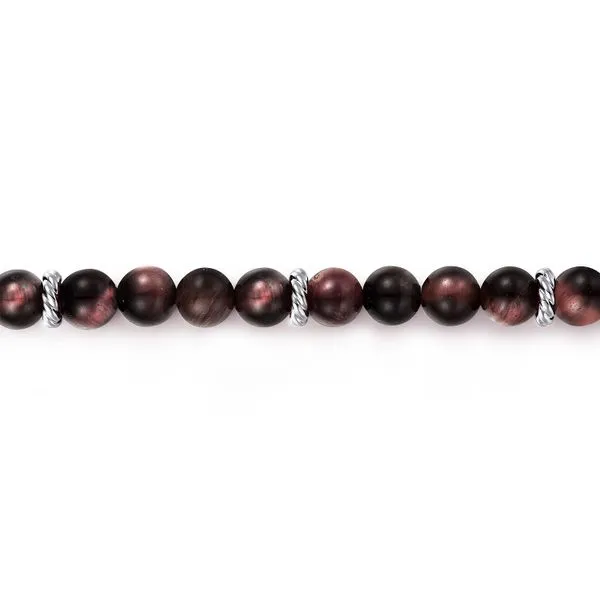Gabriel & Co. Sterling Silver 6mm Tiger Eye Beaded Bracelet Toner Jewelers Overland Park, KS