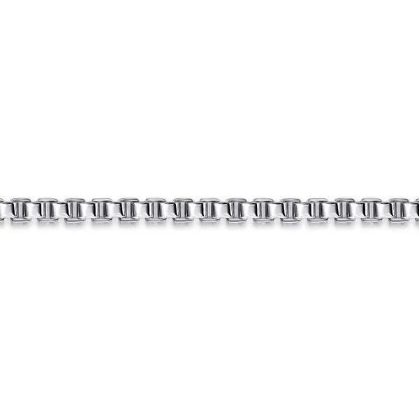 Gabriel & Co. Sterling Silver Solid Men's Box chain bracelet Image 3 Toner Jewelers Overland Park, KS
