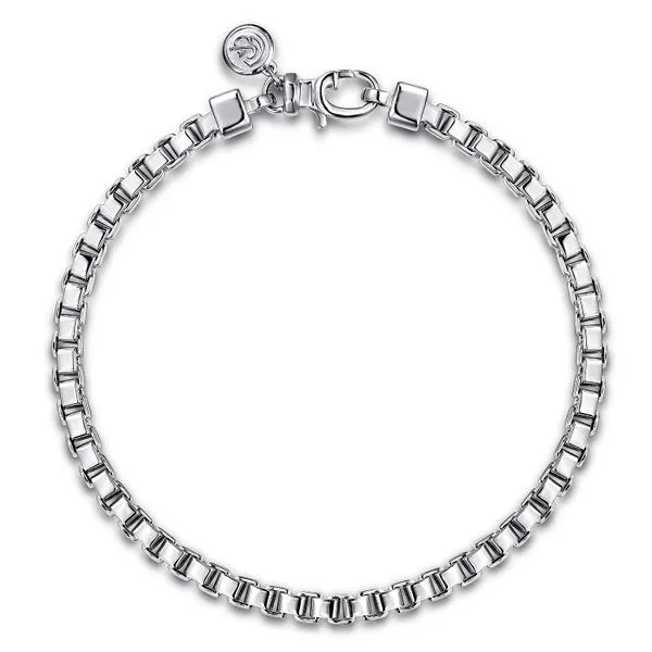 Gabriel & Co. Sterling Silver Solid Men's Box chain bracelet Toner Jewelers Overland Park, KS