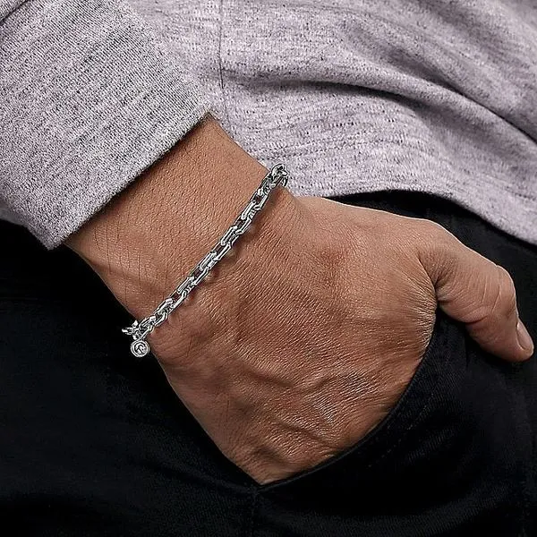 Gabriel & Co. Mens Sterling Silver Chain Bracelet Image 3 Toner Jewelers Overland Park, KS