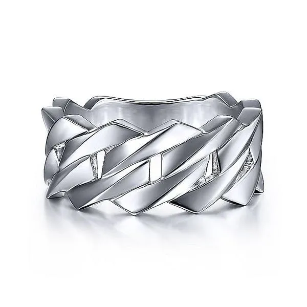 Gabriel & Co. Silver Chain Link Men's Band Toner Jewelers Overland Park, KS