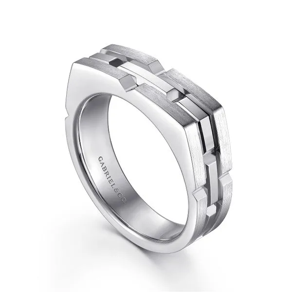 Gabriel & Co. Sterling Silver Geometric Silver Ring Image 2 Toner Jewelers Overland Park, KS
