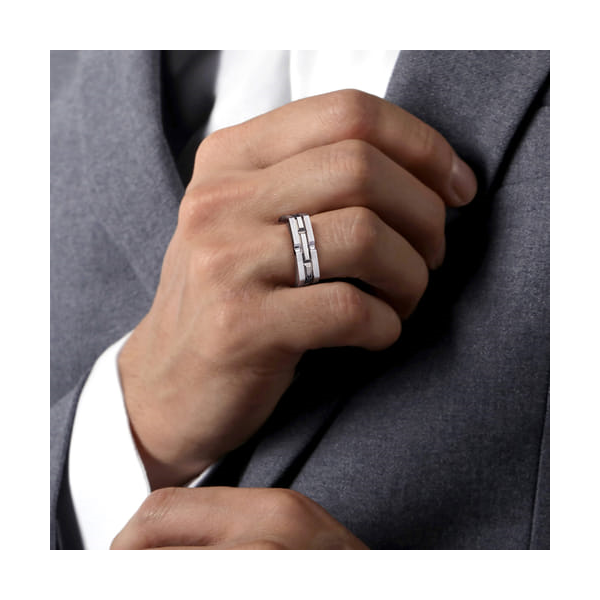 Gabriel & Co. Sterling Silver Geometric Silver Ring Image 5 Toner Jewelers Overland Park, KS