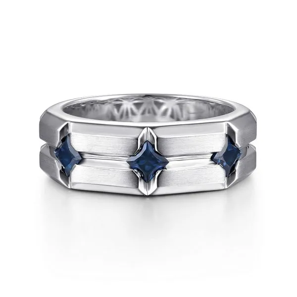 Gabriel & Co. Sterling Silver 3 Stone Silver Ring Toner Jewelers Overland Park, KS