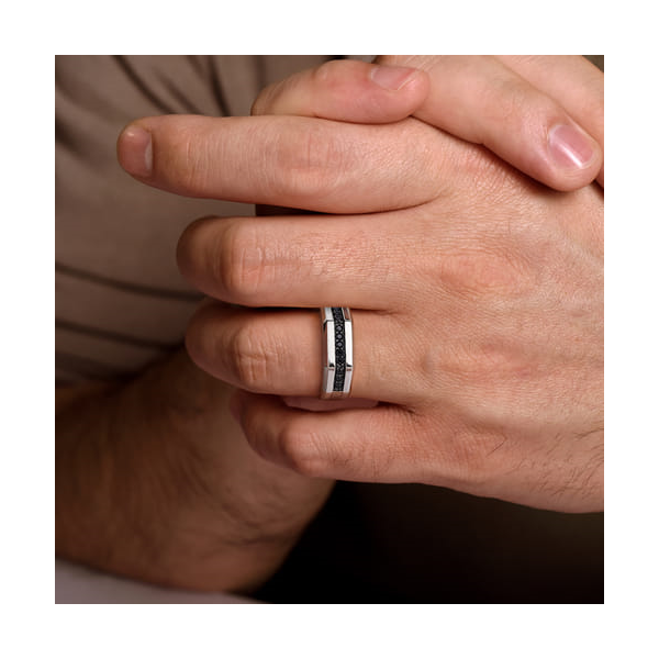 Gabriel & Co. Sterling Silver Channel set Silver Ring Image 5 Toner Jewelers Overland Park, KS