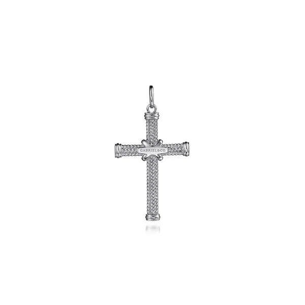 Gabriel & Co. Sterling Silver Twisted Rope Cross Pendant Toner Jewelers Overland Park, KS
