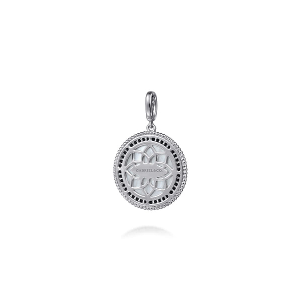 Gabriel & Co. Sterling Silver White Mother of Pearl & Black Spinel Pendant Image 2 Toner Jewelers Overland Park, KS