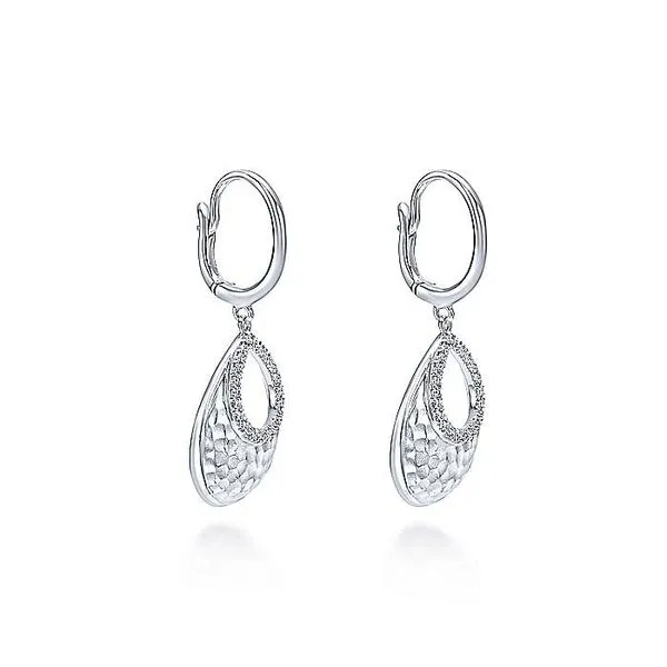 Gabriel & Co. Silver and Diamond Fashion Earrings Image 2 Toner Jewelers Overland Park, KS