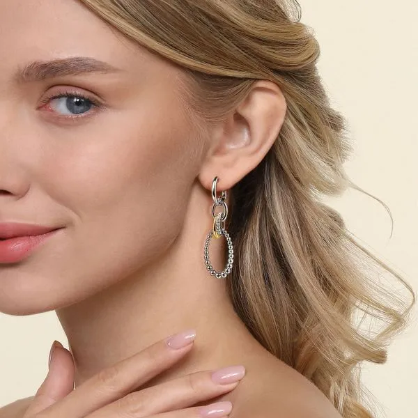 Gabriel & Co. Silver and 14K Yellow Gold Drop Earrings Image 3 Toner Jewelers Overland Park, KS