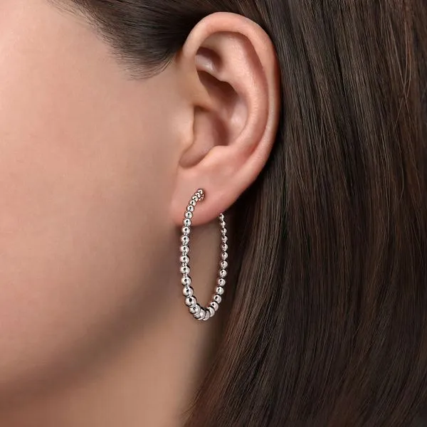 Gabriel & Co. Silver Hoop Earrings Image 2 Toner Jewelers Overland Park, KS