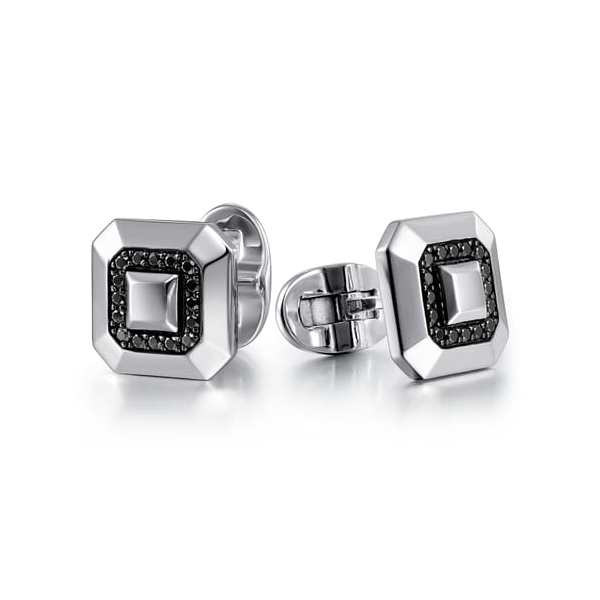 Gabriel & Co. Sterling Silver Black Spinel Cuff Links Toner Jewelers Overland Park, KS