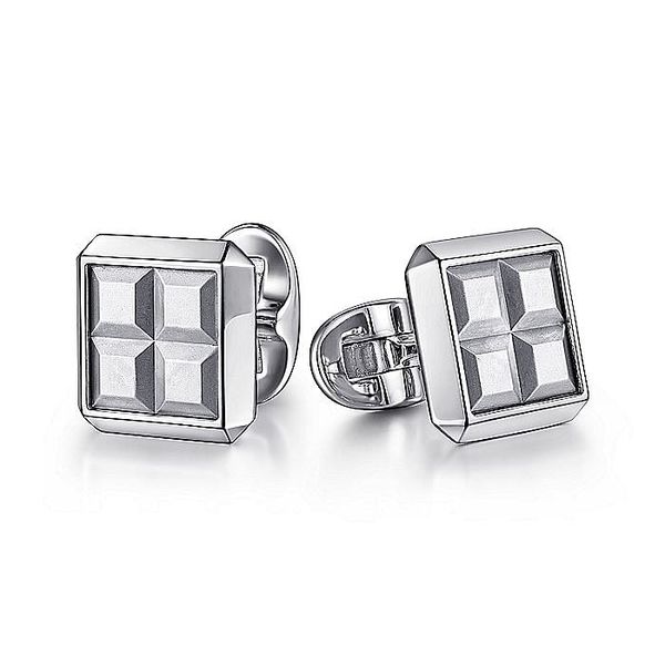 Gabriel & Co. Silver Square Cufflinks Toner Jewelers Overland Park, KS