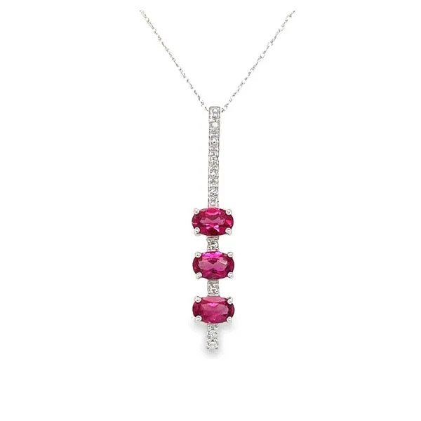 Estate 14 Karat White Gold Pink Sapphire Necklace Toner Jewelers Overland Park, KS