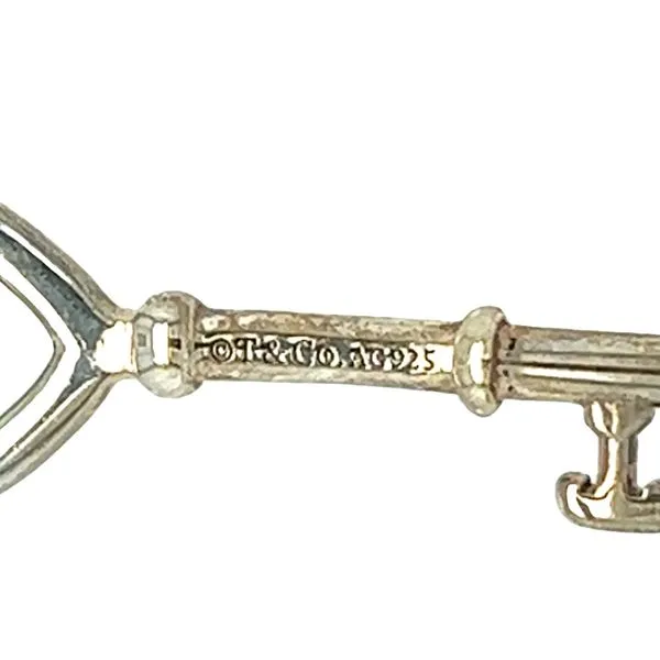 Estate Silver Heart and Key Necklace Image 2 Toner Jewelers Overland Park, KS