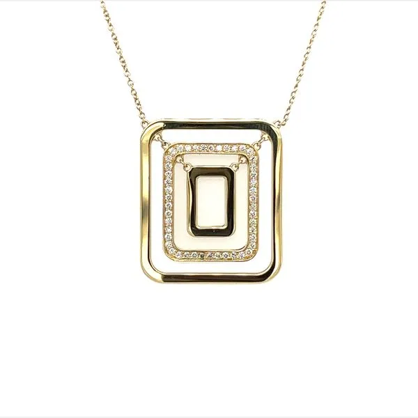 Estate 18 Karat Geometric Diamond Fashion Pendant Necklace Toner Jewelers Overland Park, KS