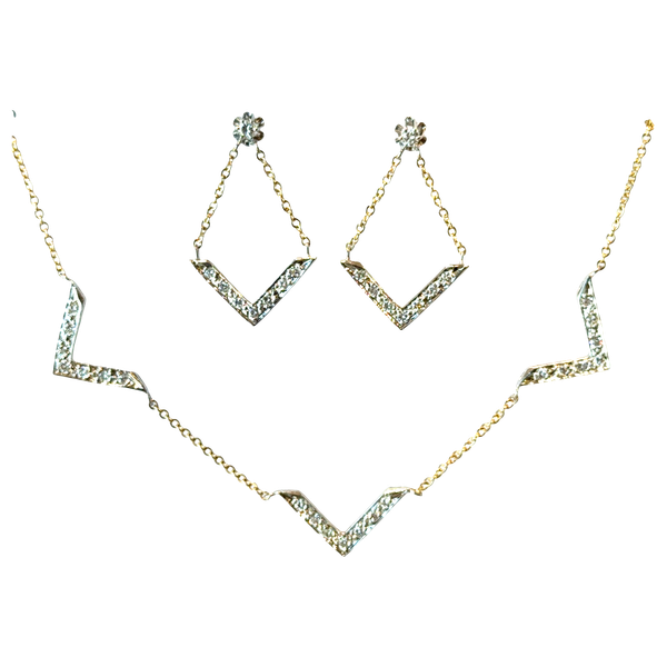 14k Two Tone Estate Chevron Necklace Image 2 Toner Jewelers Overland Park, KS