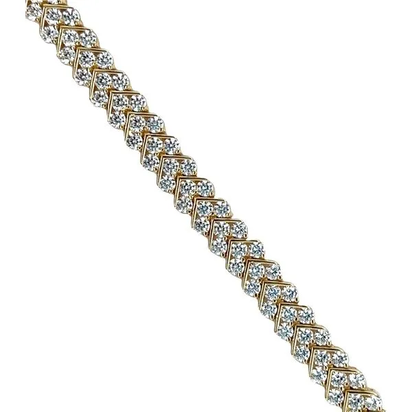 Estate 14 Karat Yellow Gold Moissanite Tennis Bracelet Image 2 Toner Jewelers Overland Park, KS