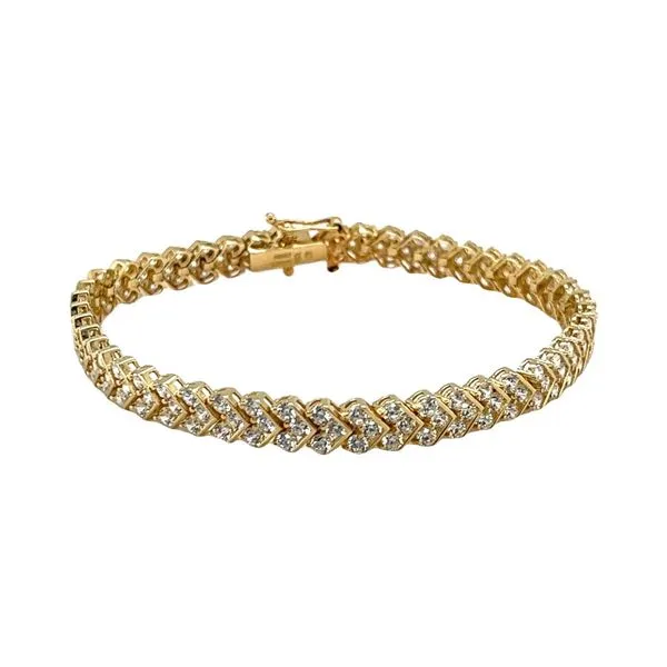 Estate 14 Karat Yellow Gold Moissanite Tennis Bracelet Toner Jewelers Overland Park, KS