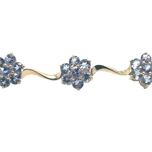 14 Karat Yellow Gold Round Tanzanites Estate Bracelet Toner Jewelers Overland Park, KS