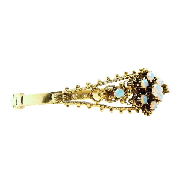 14k Yellow Gold Opal Bangle Image 3 Toner Jewelers Overland Park, KS