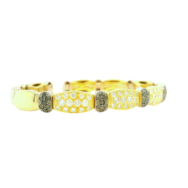 14k Yellow Gold Flexible Diamond Bangle Image 3 Toner Jewelers Overland Park, KS