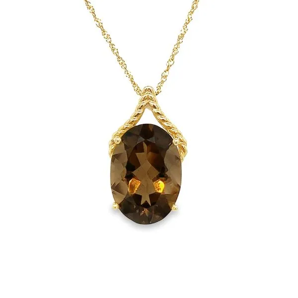 Estate 14k Yellow Gold Smoky Quartz Pendant Toner Jewelers Overland Park, KS