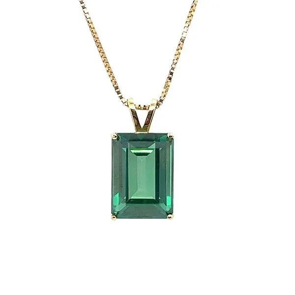 Estate 14 Karat Yellow Gold Green Tourmaline Pendant Toner Jewelers Overland Park, KS