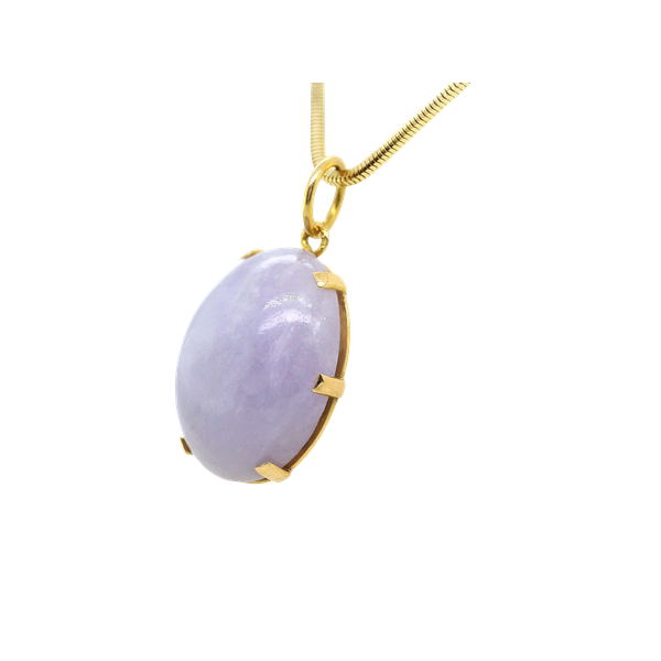 18k Yellow Gold Lavender Jade Pendant Image 2 Toner Jewelers Overland Park, KS