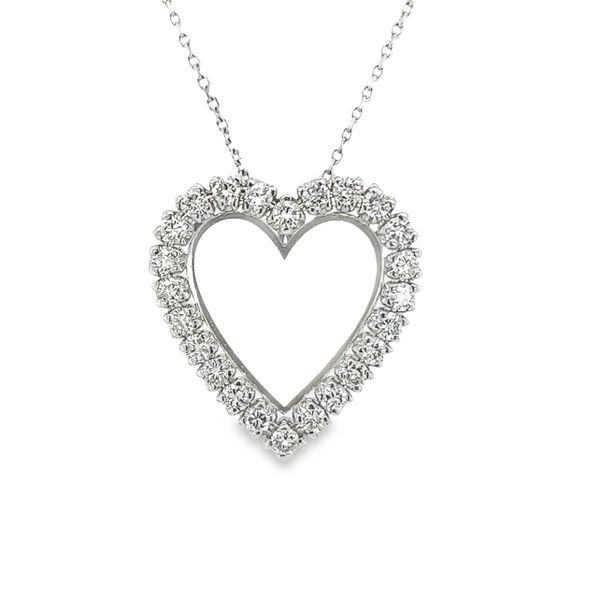 Estate 14k White Gold Diamond Heart Pendant Toner Jewelers Overland Park, KS