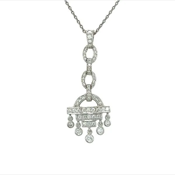 Estate 14 Karat White Gold Diamond Drop Pendant Toner Jewelers Overland Park, KS