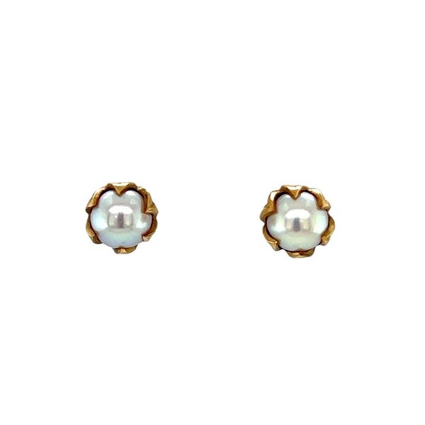 Estate 14K Yellow Gold Pearl Stud Earrings Toner Jewelers Overland Park, KS