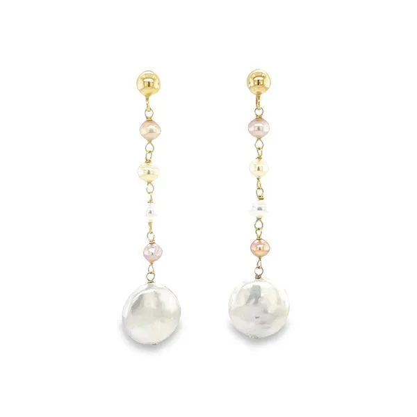 Estate 14k Yellow Gold Pearl Dangle Earrings Toner Jewelers Overland Park, KS
