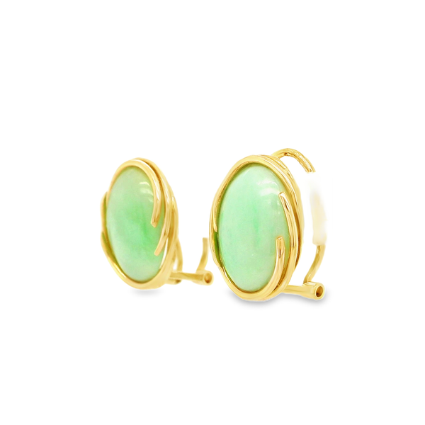 14k Yellow Gold Jade Earrings Image 3 Toner Jewelers Overland Park, KS