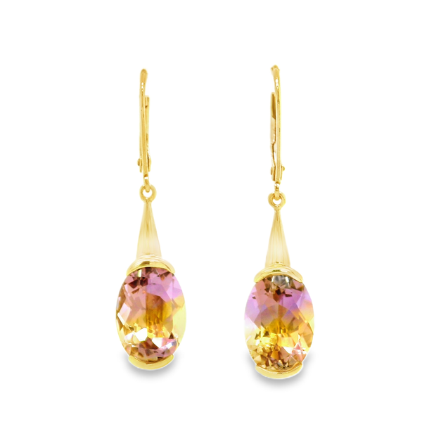 14k Yellow Gold Ametrine Drop Earrings Toner Jewelers Overland Park, KS