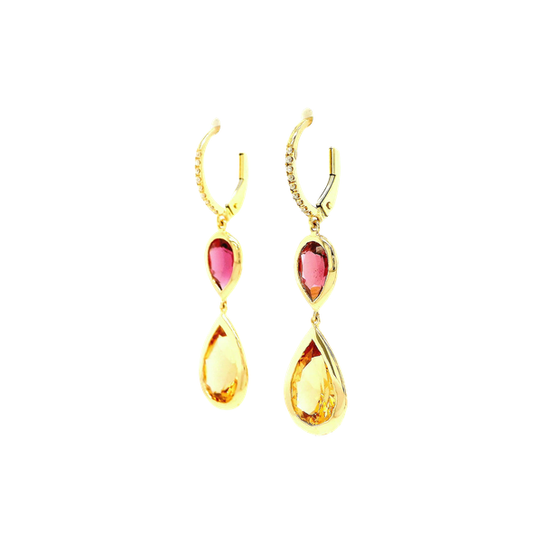 18k Tourmaline and Diamond Earrings Image 3 Toner Jewelers Overland Park, KS