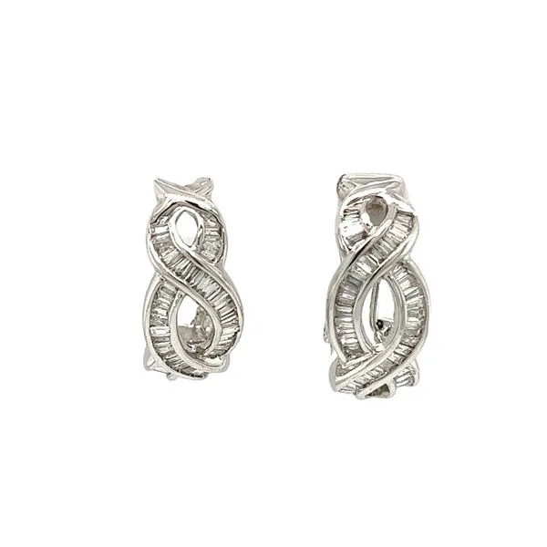 Estate 14 Karat White Diamond Twisted Drop Earrings Toner Jewelers Overland Park, KS