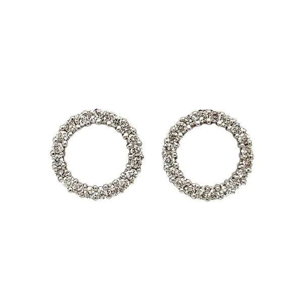 Estate 14 Karat White Gold Diamond Circle Studs Toner Jewelers Overland Park, KS