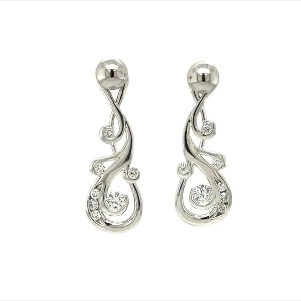 Estate 14 Karat White Gold Interchangeable Diamond Earrings Toner Jewelers Overland Park, KS