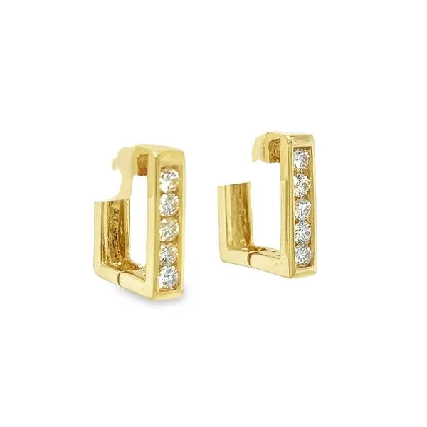 Estate 14k Yellow Gold Diamond Hoop Earrings Toner Jewelers Overland Park, KS