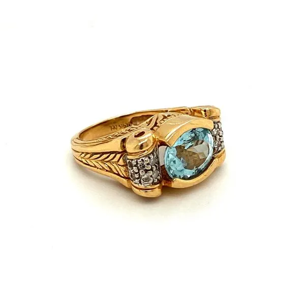 Estate 14k Yellow Gold Aquamarine Ring Image 2 Toner Jewelers Overland Park, KS