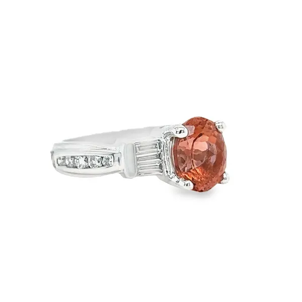 Estate Platinum Tourmaline and Diamond Ring Image 2 Toner Jewelers Overland Park, KS