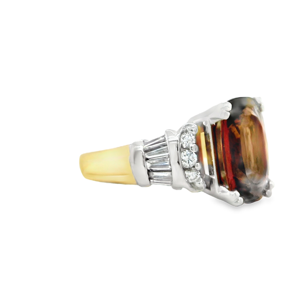 18k Two Tone Garnet & Diamond Ring Image 3 Toner Jewelers Overland Park, KS