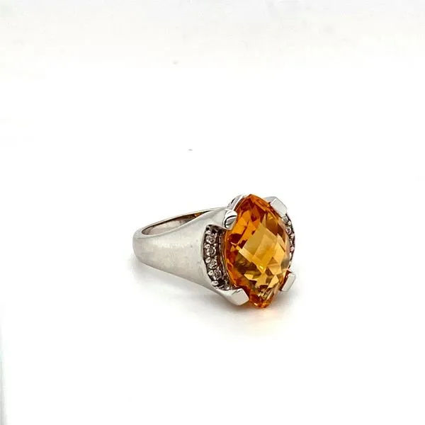 Estate 14K White Gold Citrine and Diamond Ring Image 2 Toner Jewelers Overland Park, KS