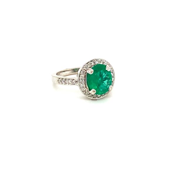 Estate 14k White Gold Emerald and Diamond Ring Image 2 Toner Jewelers Overland Park, KS