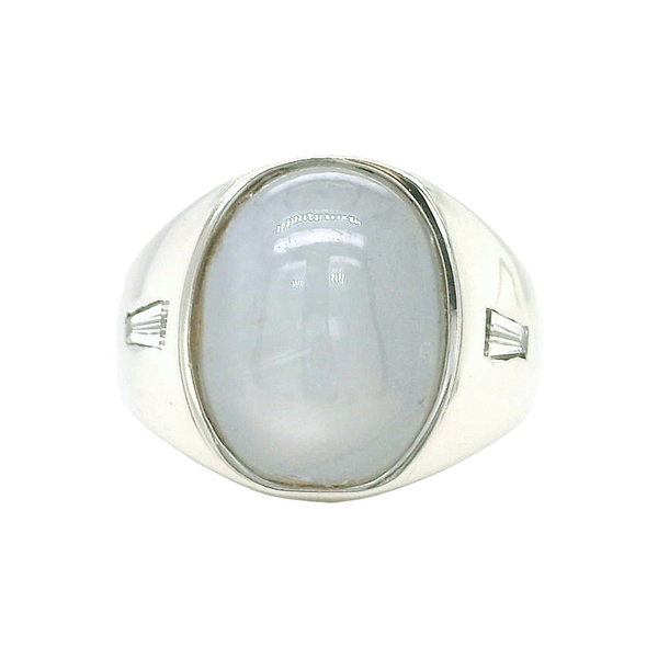 14k White Gold Star Sapphire Signet Ring Toner Jewelers Overland Park, KS