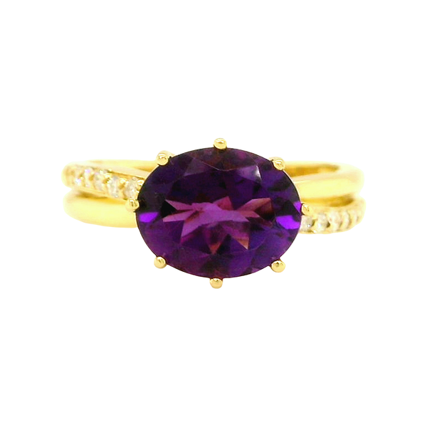 14k Yellow Gold Amethyst & Diamond Ring Toner Jewelers Overland Park, KS