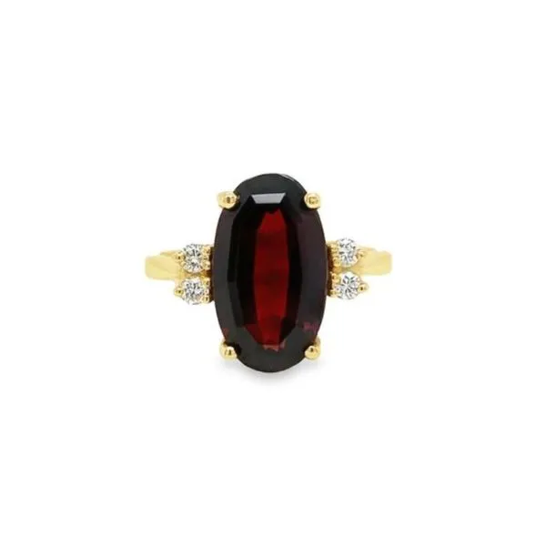 Estate 14k Yellow Gold Garnet and Diamond Ring Toner Jewelers Overland Park, KS