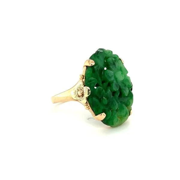 Estate 14 Karat Yellow Gold Vintage Jade Ring Image 2 Toner Jewelers Overland Park, KS